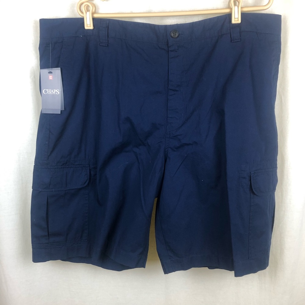 Chaps Mens 44 XXL Cargo Shorts Blue Cotton Ripstop